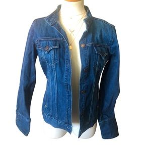 Levi’s Strauss dark blue jean jacket size 7/9 button up long sleeved